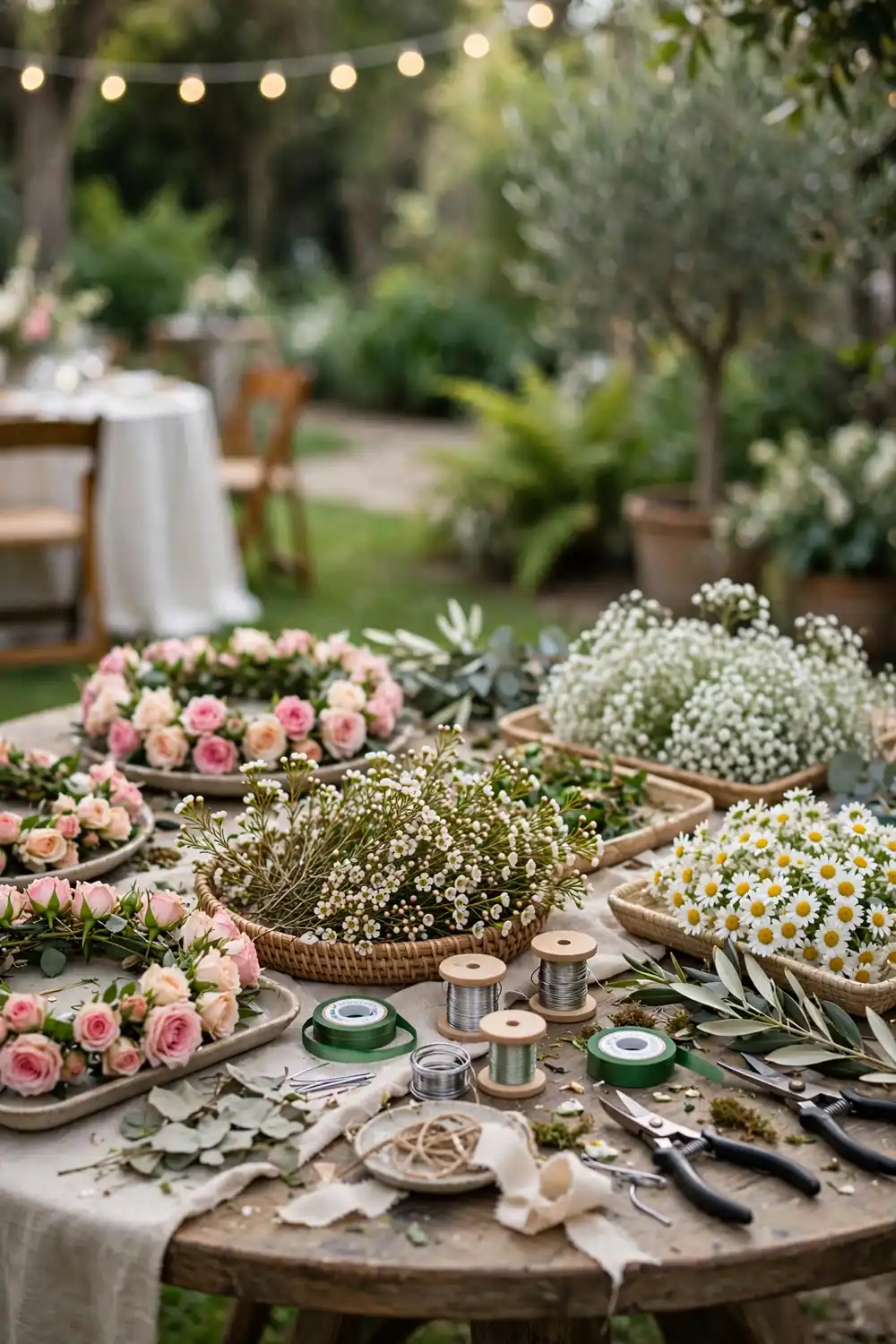 Flower crown making station