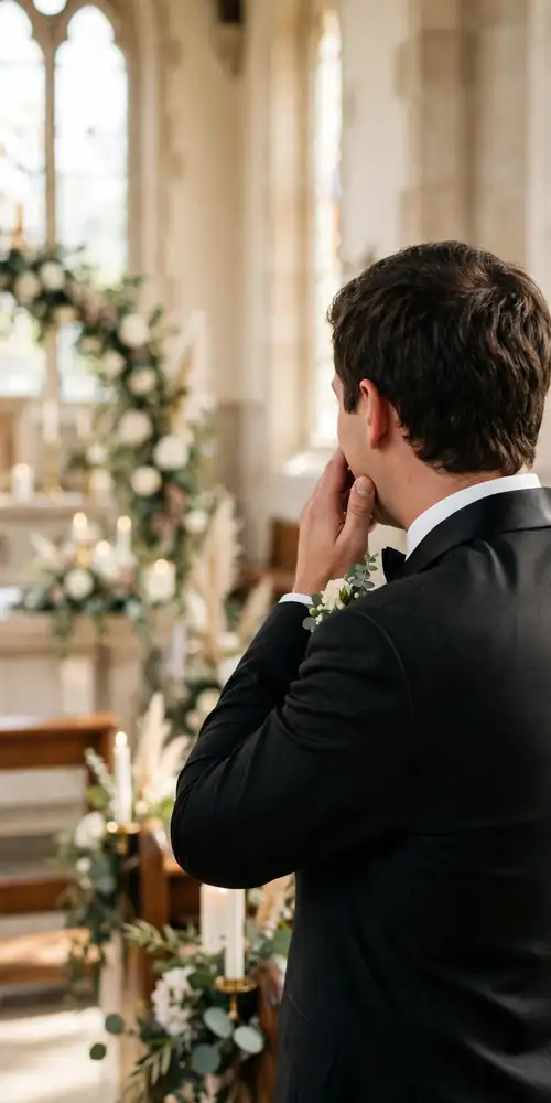 Partner's first reaction at the altar