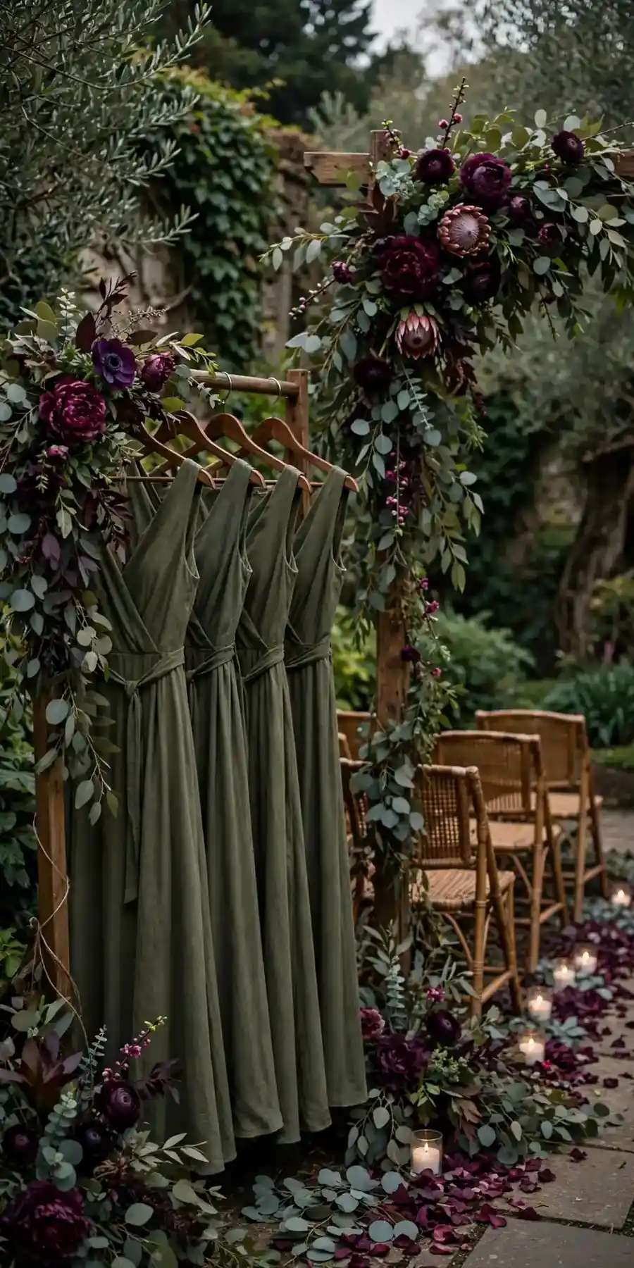 Plum and olive wedding color story