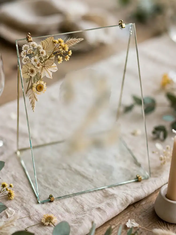 Pressed flower DIY wedding table number