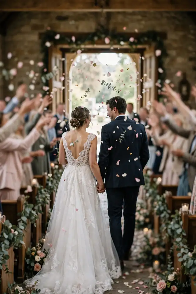Recessional walk back up the aisle